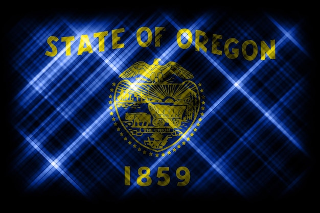 Oregon state flag, Oregon flag background modern flag