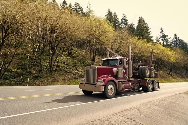 Oregon USA April 05 2021 kenworth hauler truck semi trailer for transporting on highway road