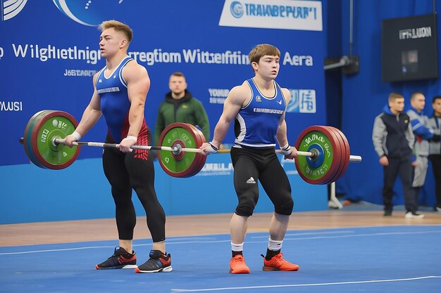 Photo orenburg russia december 17 2017 years the boys compete in weightlifting