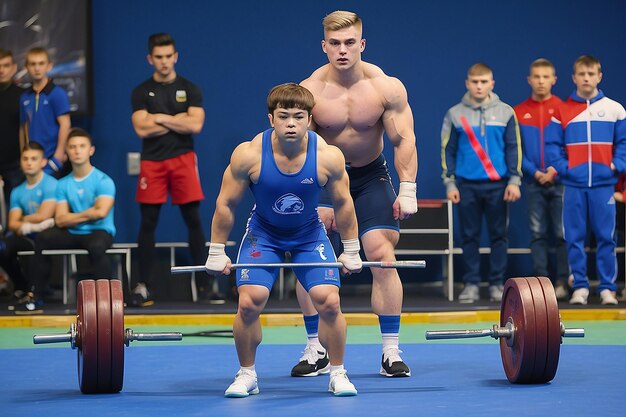 Photo orenburg russia december 17 2017 years the boys compete in weightlifting