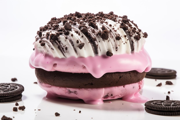 Oreo-ijs ingeklemde donut