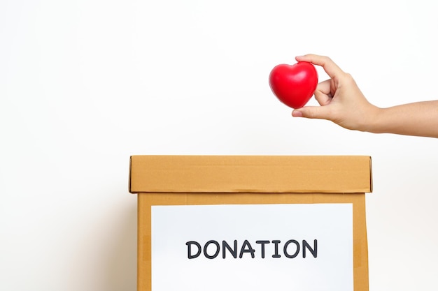 Organ Donation Charity Volunteer Giving and blood Concept Hand holding red heart