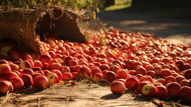Organic apples drying in the sun