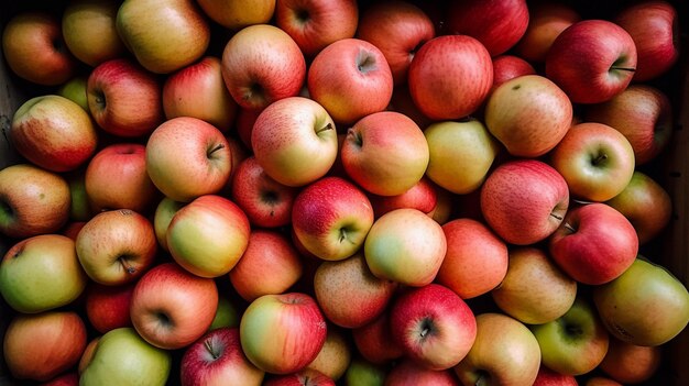 Photo organic apples for sale at farmers market