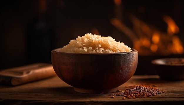 Organic basmati rice a healthy food staple for vegetarian meals generated by AI