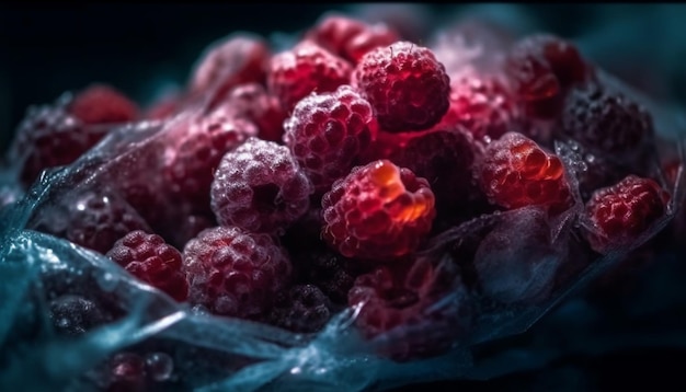 Organic berry bowl a sweet juicy summer refreshment for vegetarians generated by AI