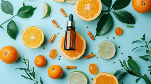 Organic bio cosmetics with vitamin C for immunity protection