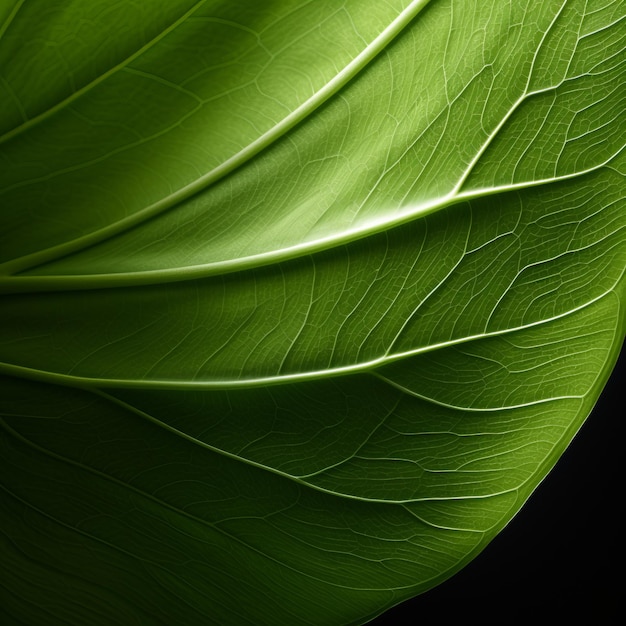 Organic Closeup Vibrant Jasmine Leaf With Naturalistic Contours