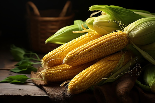 Organic corn healthy and delicious corn photography