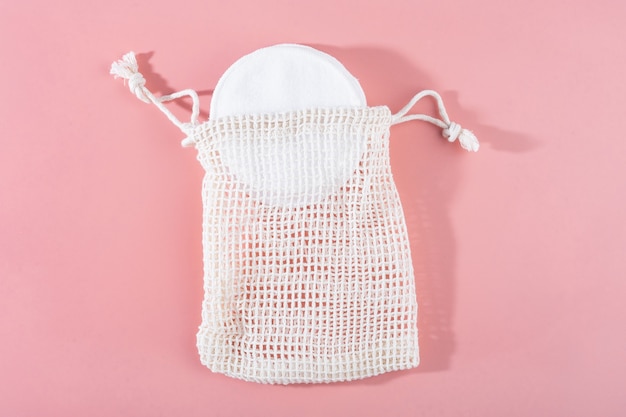 organic cotton pads with string bag