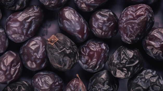 Organic Dried Plums Fruit Horizontal Background