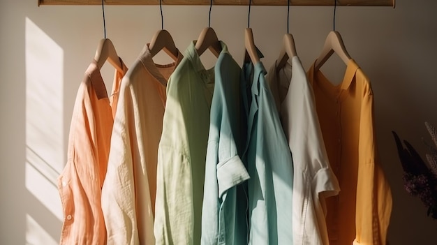 Organic eco clothes on a hanger Generative Ai