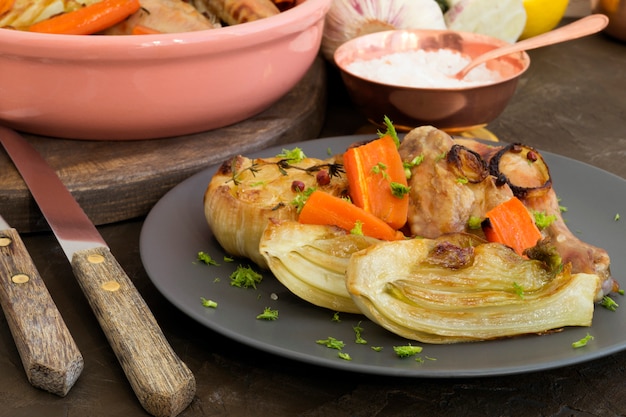 Organic fennel fried with garlic and thyme.