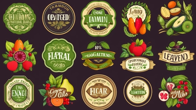 Photo organic food labels