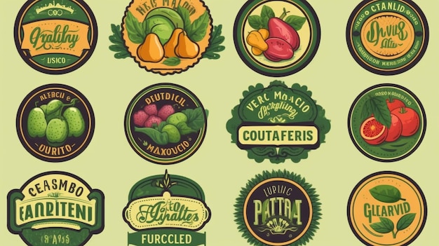 Photo organic food labels