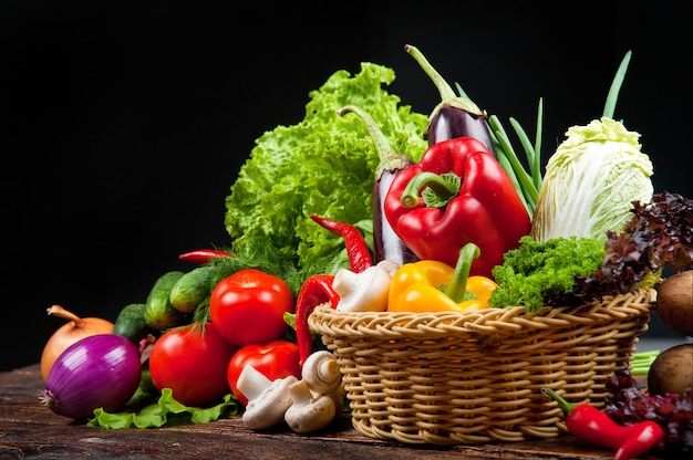 Organic food, Vegetables in the basket