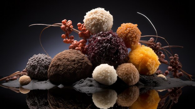 Organic Forms A Collection Of Truffles In The Style Of Miki Asai