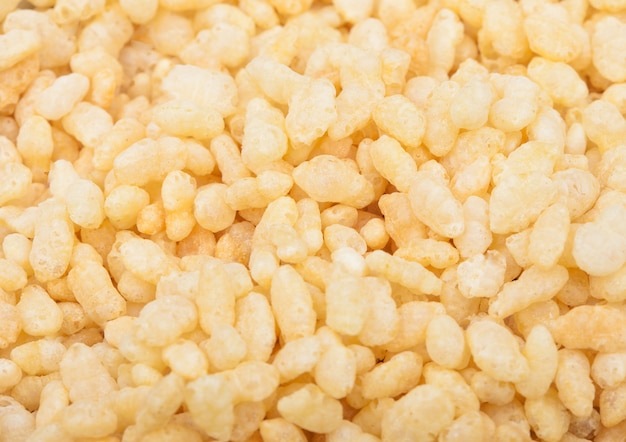 Organic fresh cereal granola rice flakes  macro texture