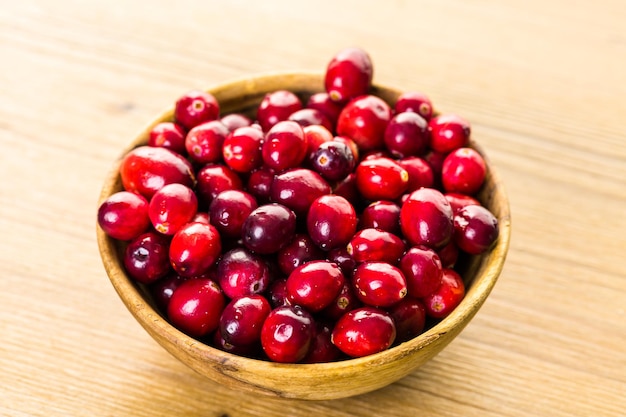 Organic fresh cranberries in season.