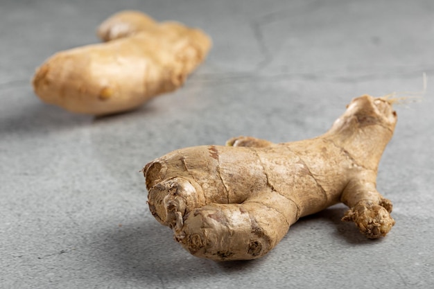 Organic fresh ginger root on the table