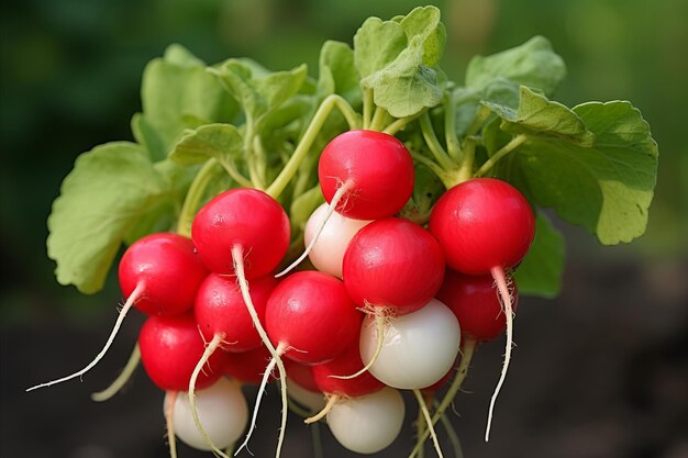 Organic fresh radishes harvest ready for market sale