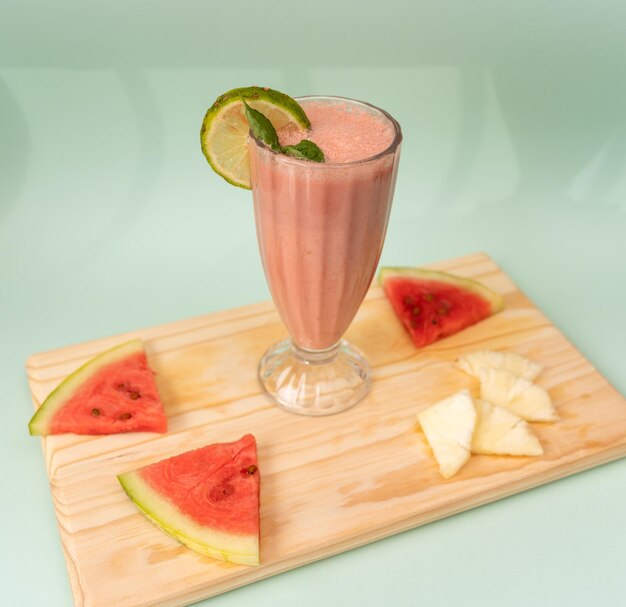 Organic fruit smoothy made with fresh ingredients