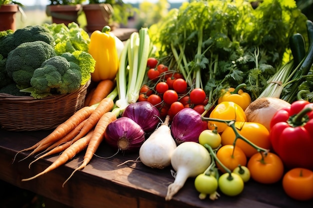 Organic Fruits and Vegetables Harvest