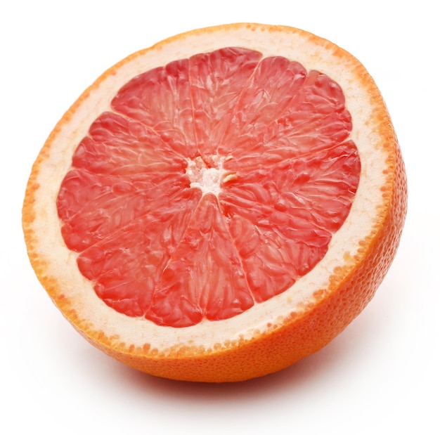 Organic grapefruit over white background