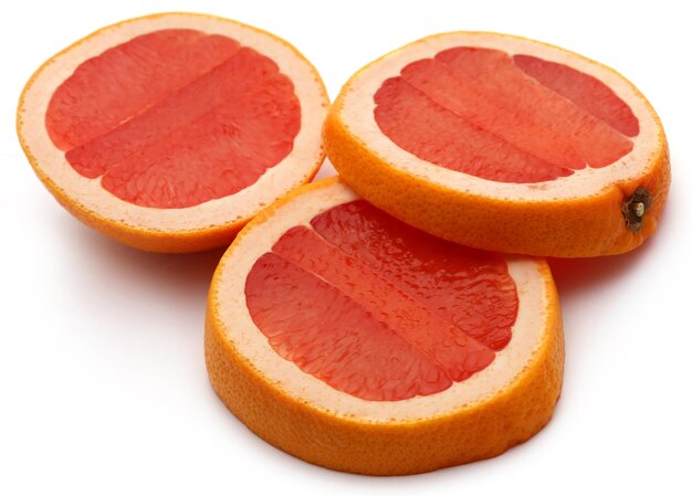 Organic grapefruit over white background