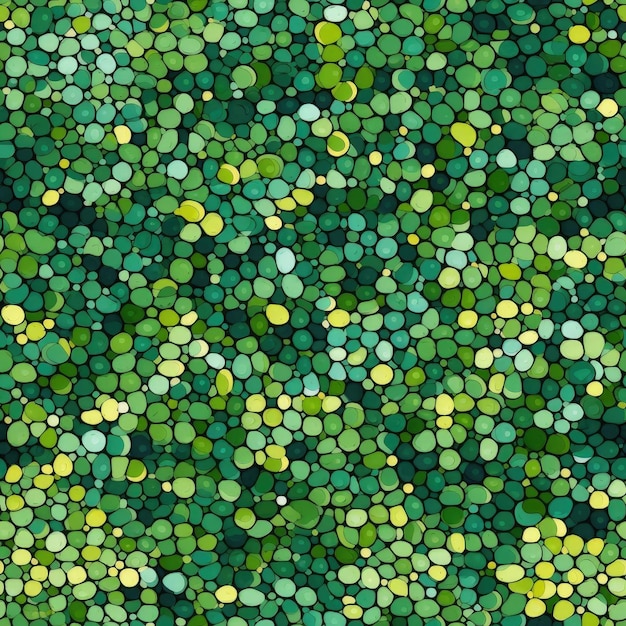 Organic green dots in various sizes on a mosaiclike background tiled