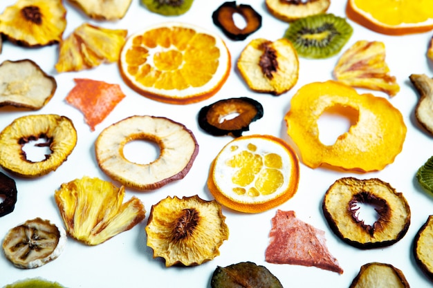 Organic Healthy Assorted Dried Fruit Mix close up