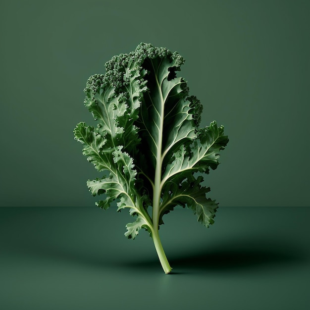 Organic leaves kale salad close up with green backgroundGenerative AI