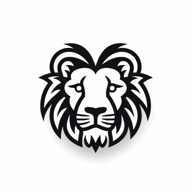 Organic Lion Head Icon Bold Graphic Design and Vibrant Illustration