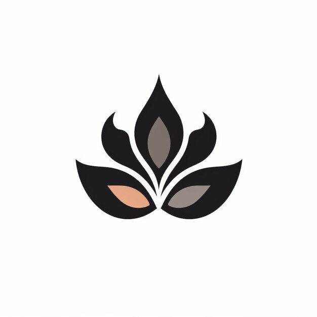 Foto organic lotus leaf logo in oranje zwart grijs en wit