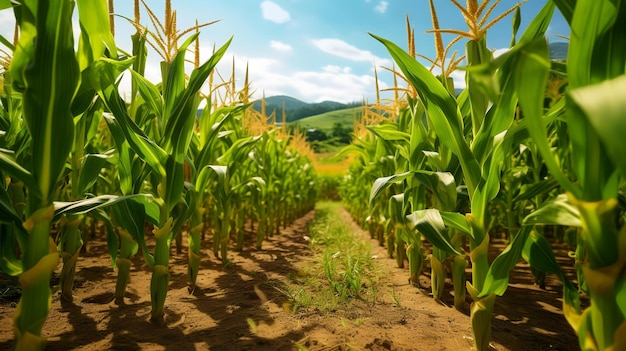 Фото Процесс сеяния и посадки органической кукурузы на ферме или на кукурузном поле