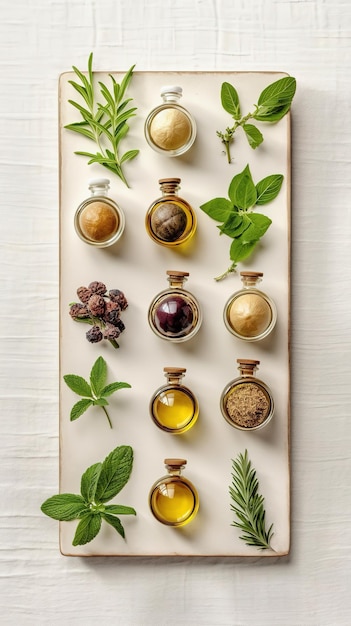 organic Mediterranean herbs and spices background