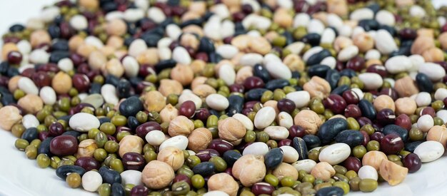 Organic mixed Beans on plate