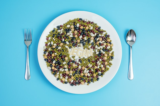 Organic mixed Beans on plate