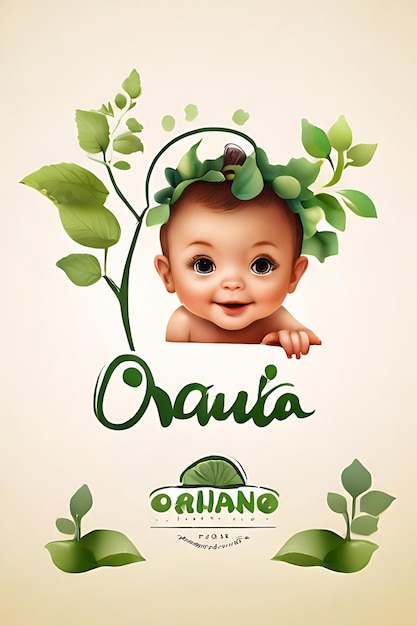 Organic natural logo for babies cosmetics products