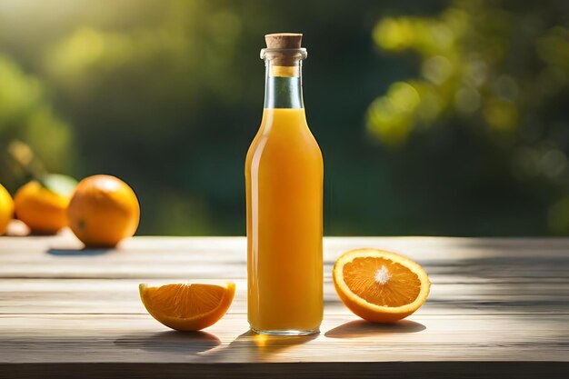 organic orange juice bottle advertising template