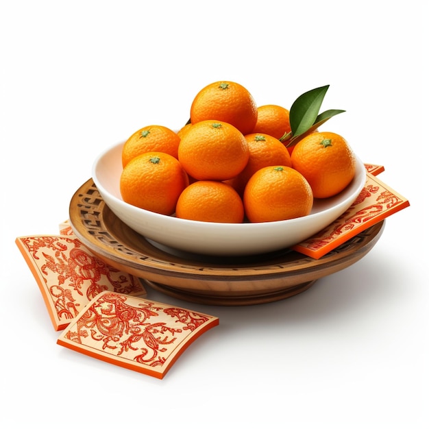 Organic Oranges In Christmas Tray