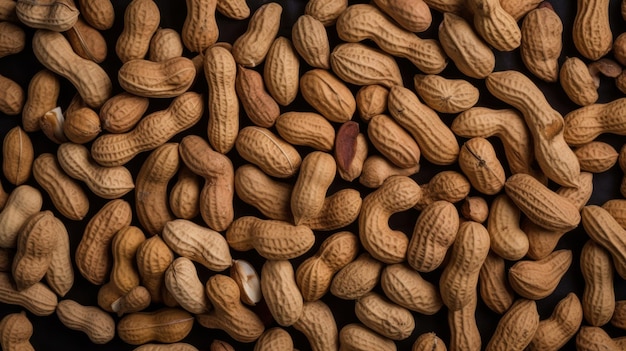 Organic peanut nuts horizontal background