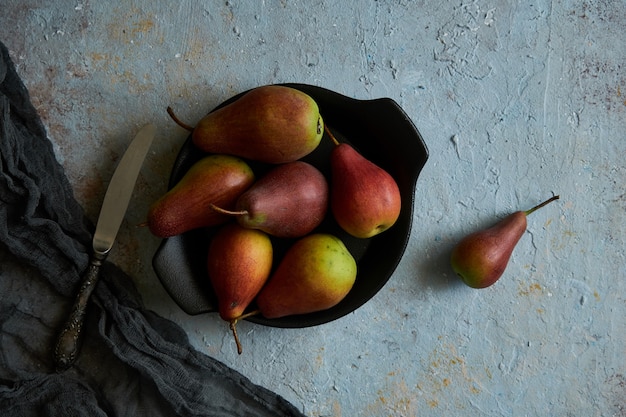 Organic pears on a plate