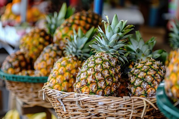 Photo organic pineapple on the market