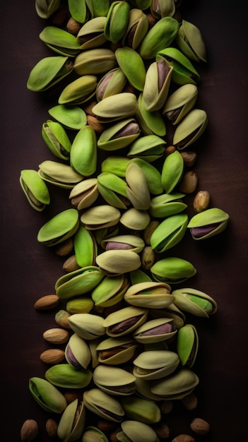 Organic Pistachio Nuts Vertical Background