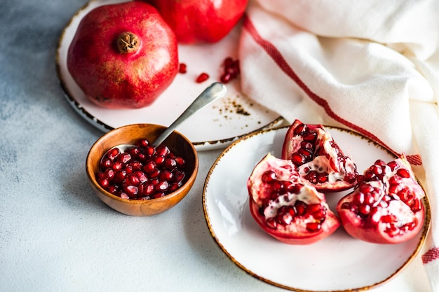 Organic pomegranate fruits