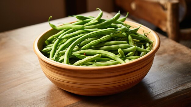 Organic raw french green beans