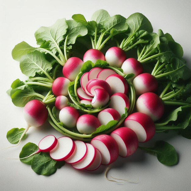 Photo organic red radishes