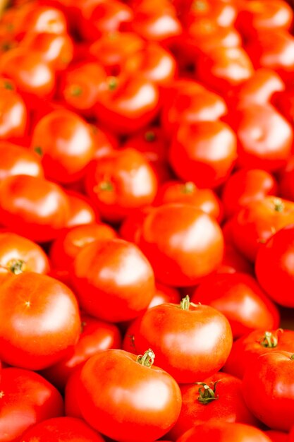 Organic red tomatoes at the local farmer's market