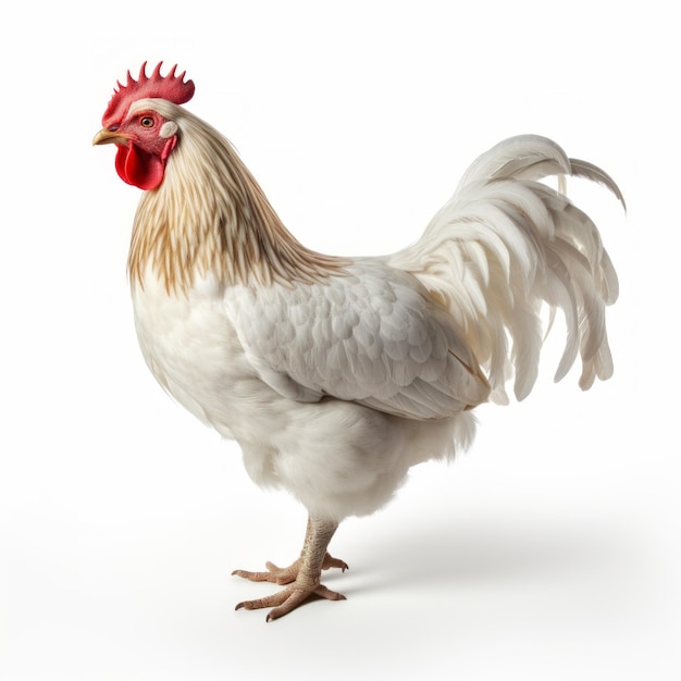 organic roaming natural white and village chicken isolated on a transparent white